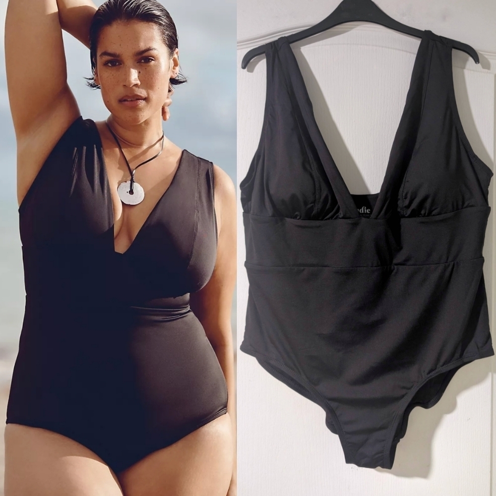 NWT Andie Swim | The Mykonos One Piece in Flat Black (XXXL)